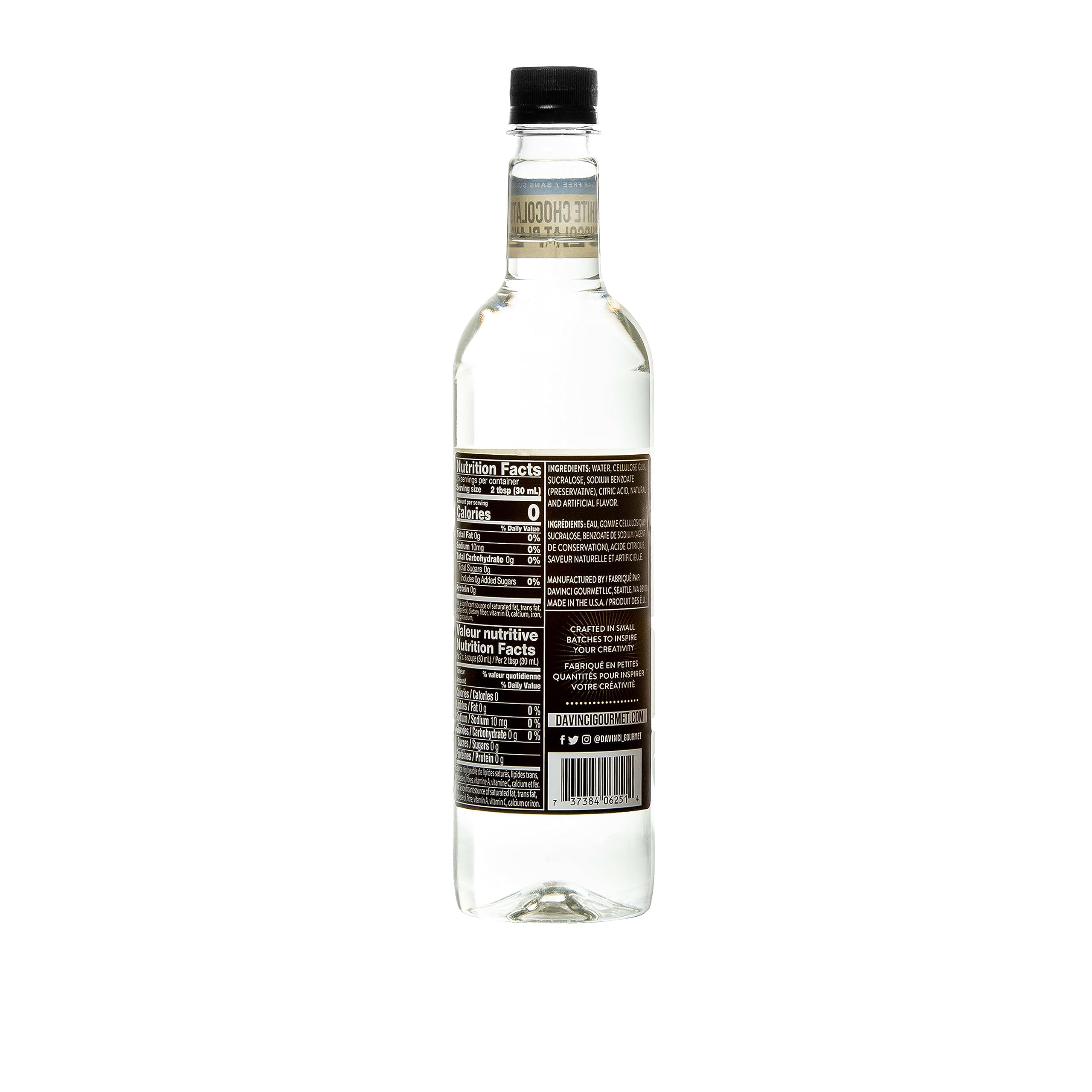 DaVinci Sugar-Free White Chocolate Syrup elevates sparkling drinks.