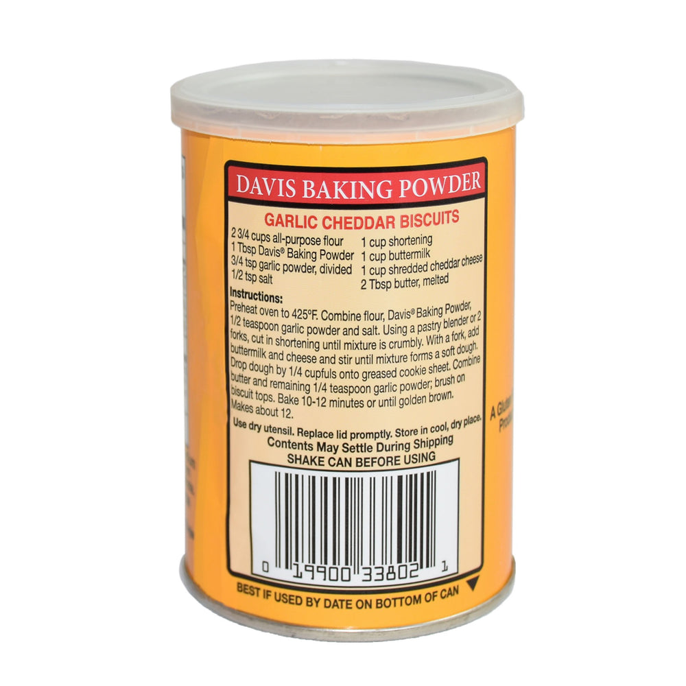 Davis baking powder in a batter mixing bowl ready for cakes.
