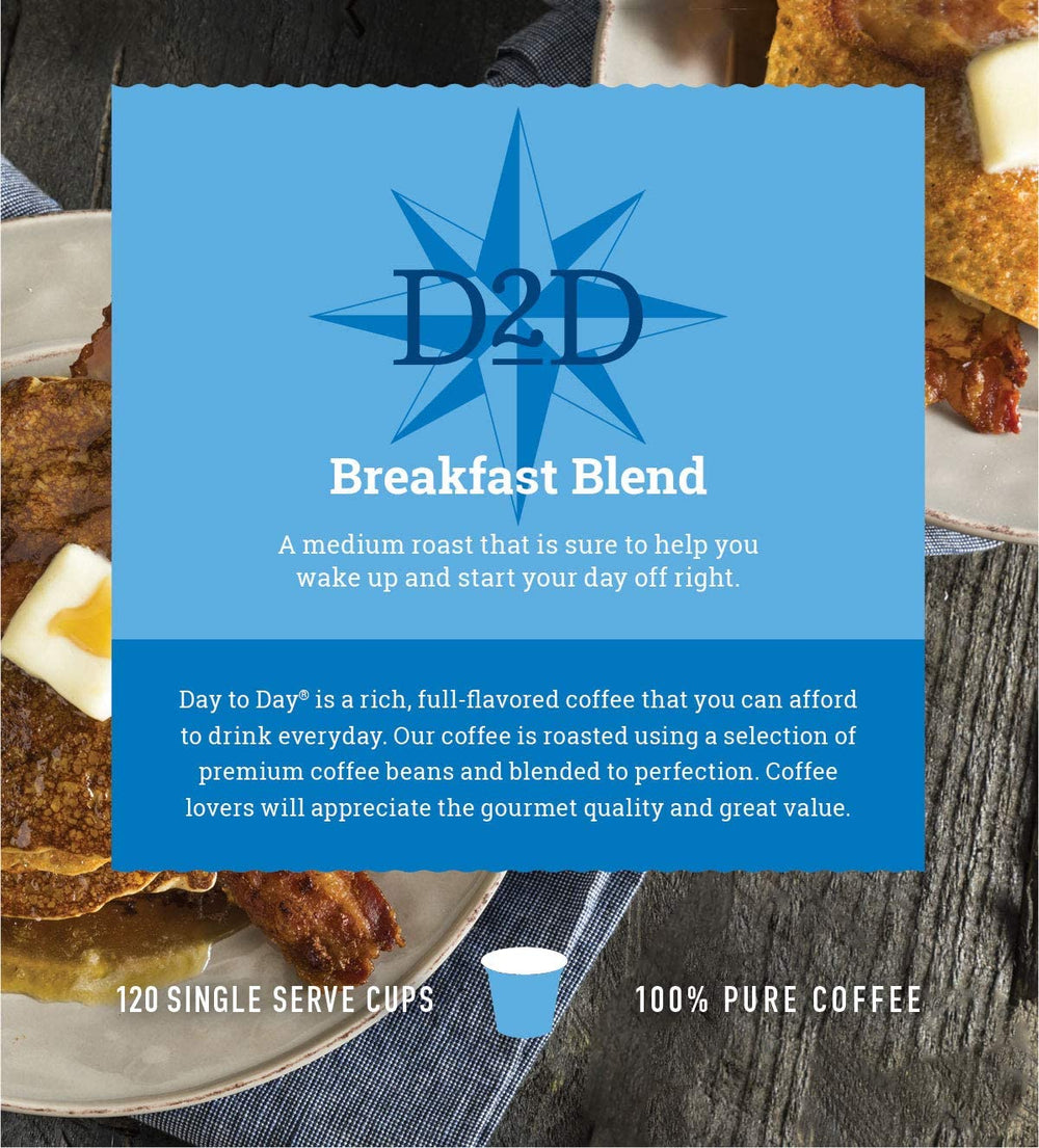 Day To Day Coffee Breakfast Blend aids a steady morning routine.