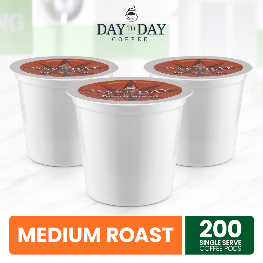 Day To Day Coffee Donut Blend kitchen-morning setup fuels fast, satisfying coffee moments.