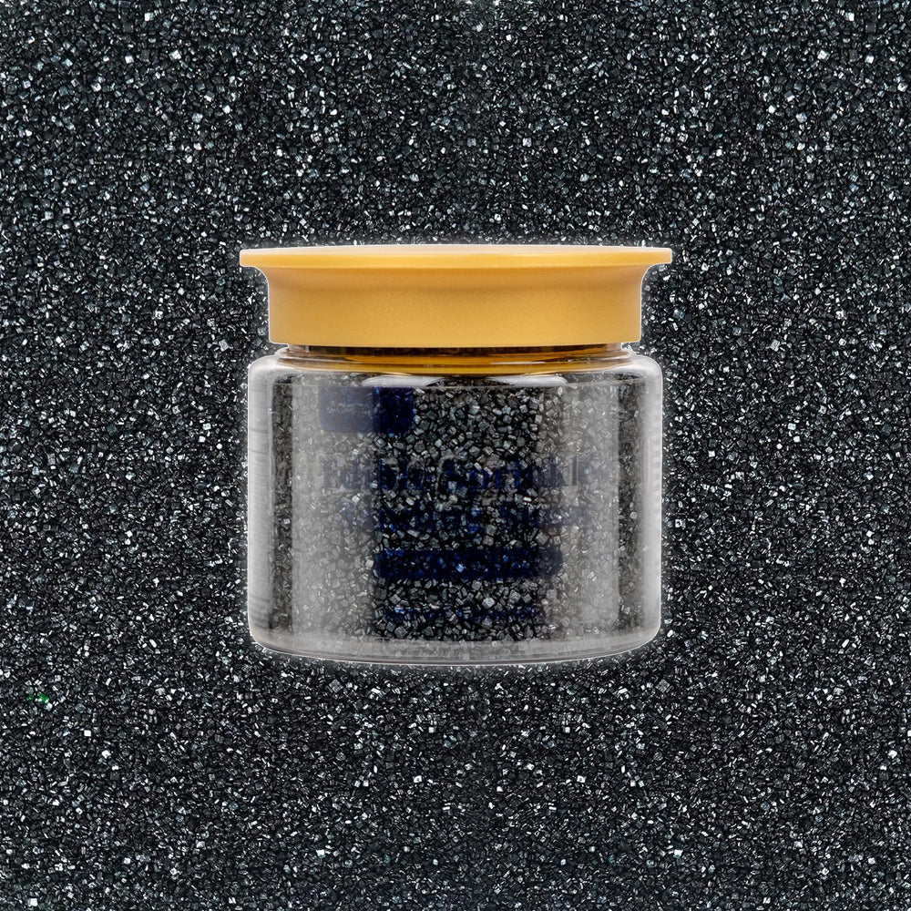 Dazzjoy edible black sprinkles on cupcakes for a refined finish.