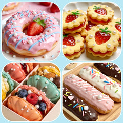 Dazzjoy cookies decorated with white pearl sprinkles for a classy finish.