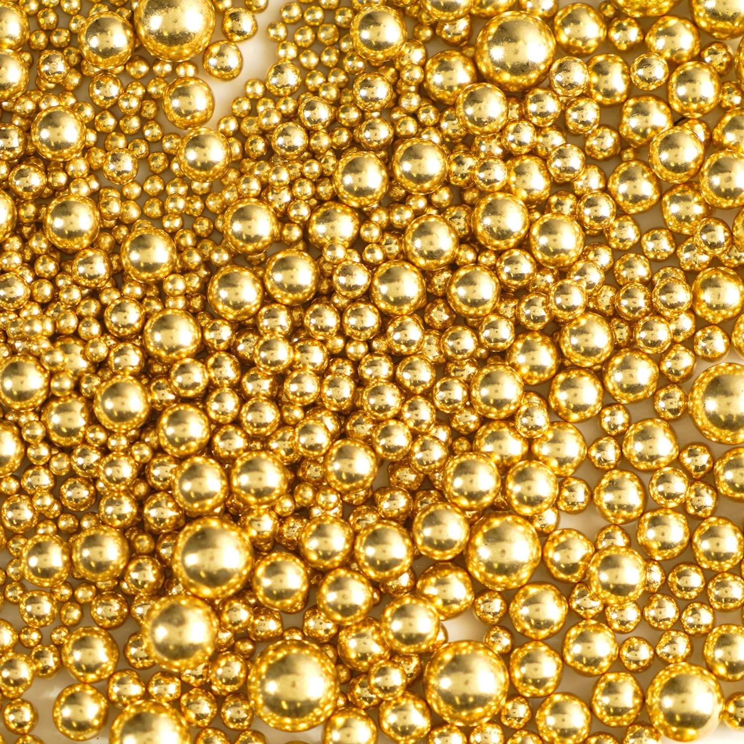 Dazzjoy Gold Pearl Sugar Sprinkles bottle close-up showing premium shimmer for desserts