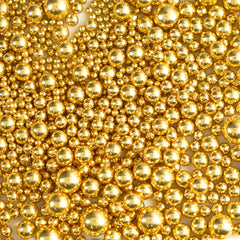 Dazzjoy Gold Pearl Sugar Sprinkles bottle close-up showing premium shimmer for desserts