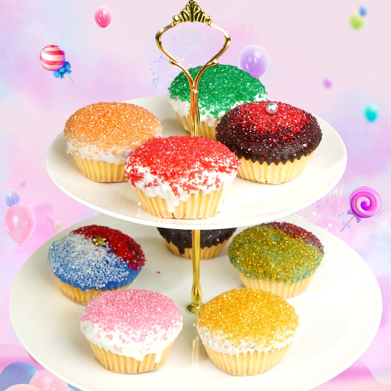Dazzjoy sprinkles rim on a cocktail glass for a stylish look.