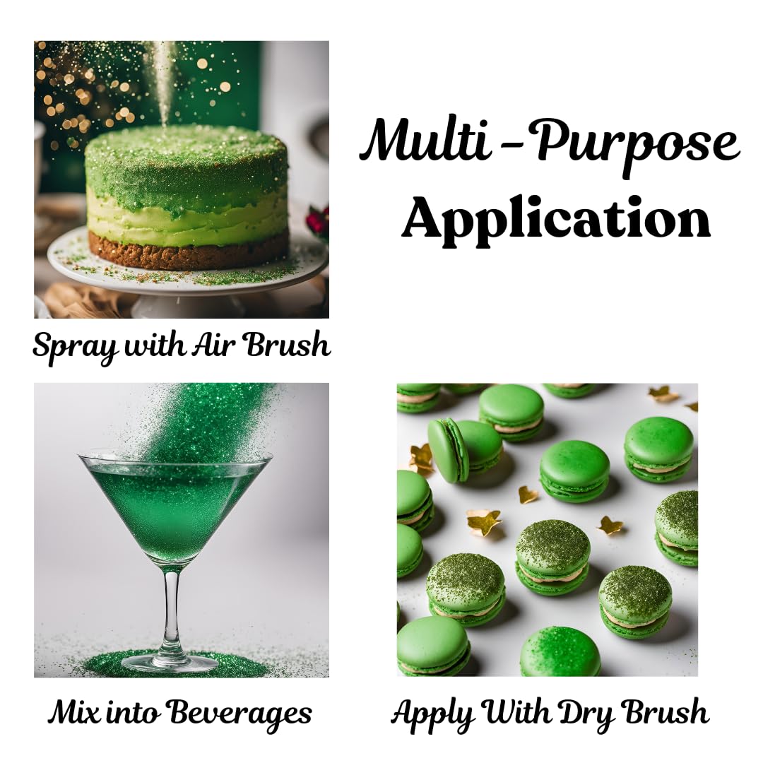 Dazzle Dust green glitter dusting cookies for eye-catching detail.
