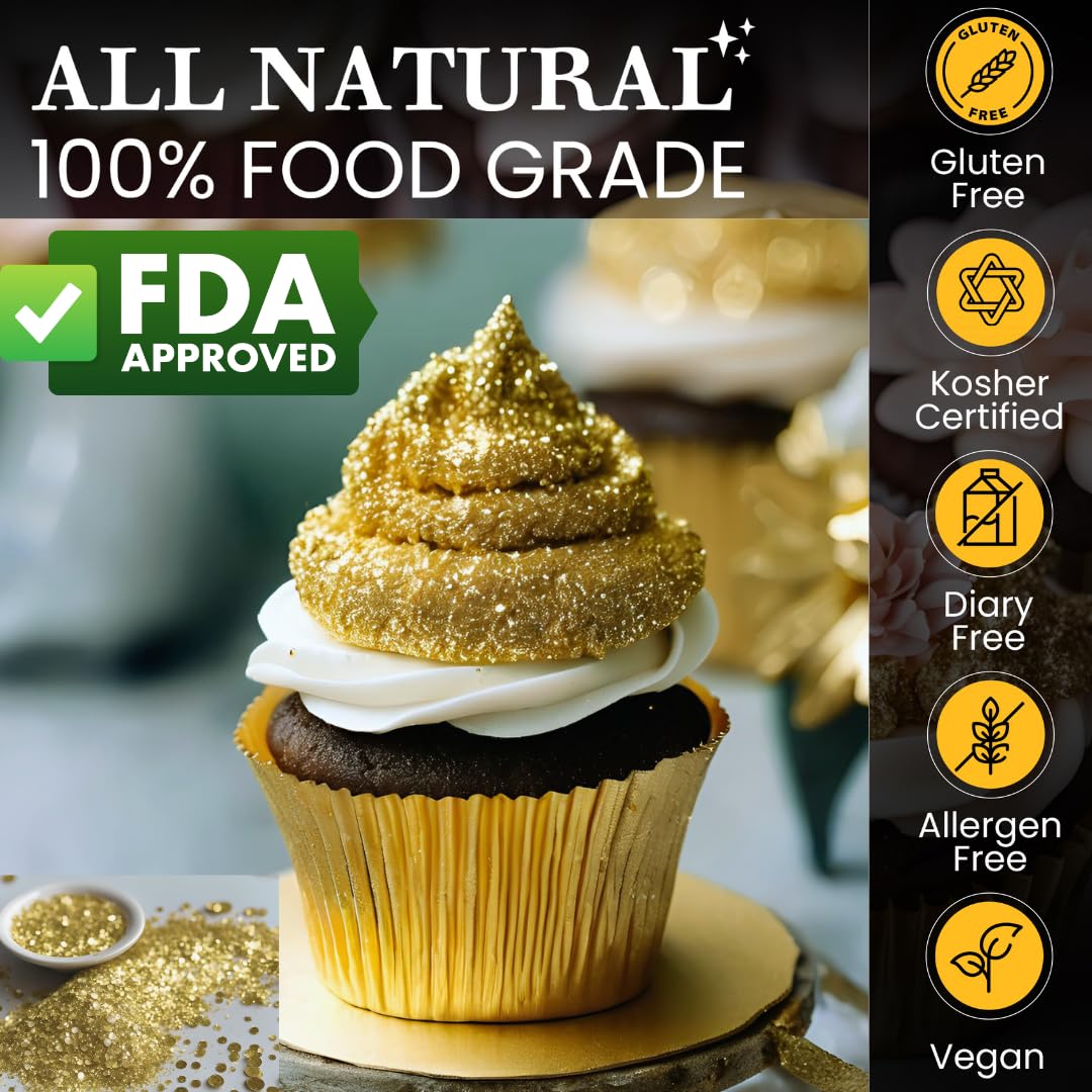 DAZZLE DUST gold cake decor for pro-looking desserts