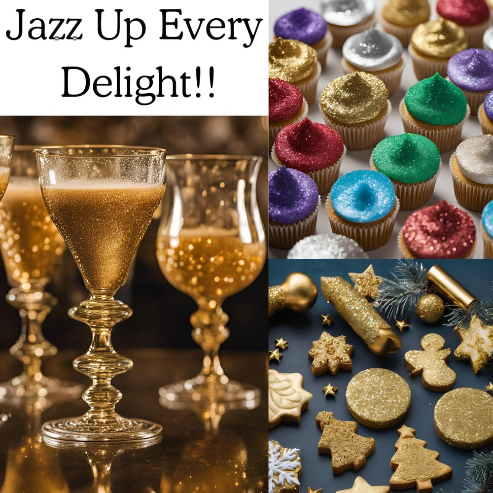 DAZZLE DUST gold glitter on drinks for shimmering beverages
