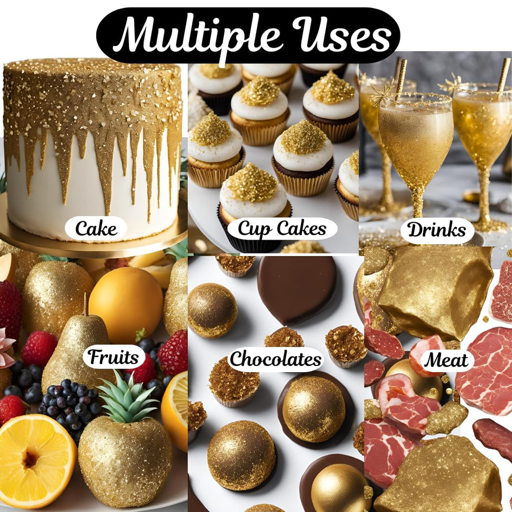 DAZZLE DUST gold wedding desserts with elegant shimmer