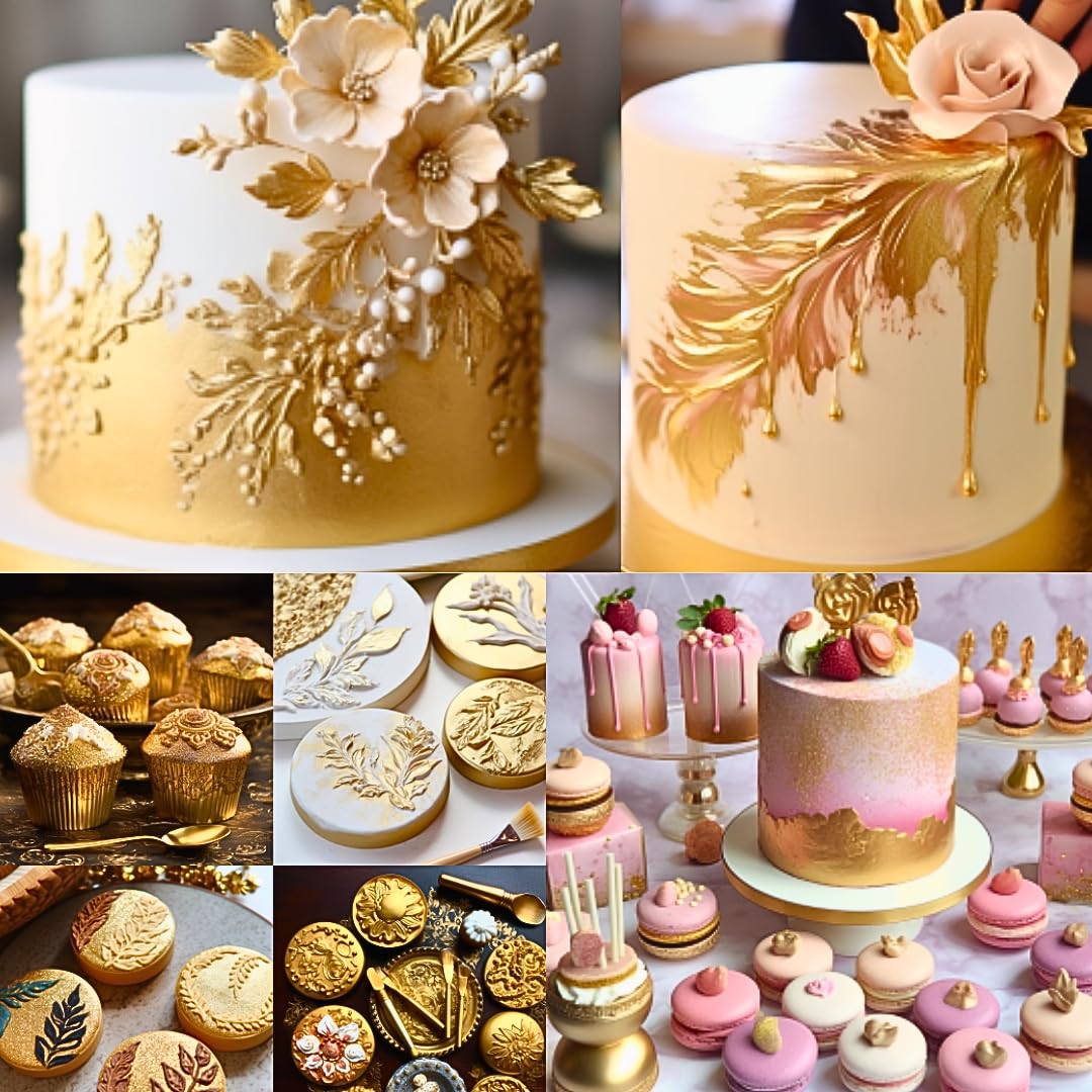 DAZZLE DUST gold glitter accents cake and desserts beautifully.