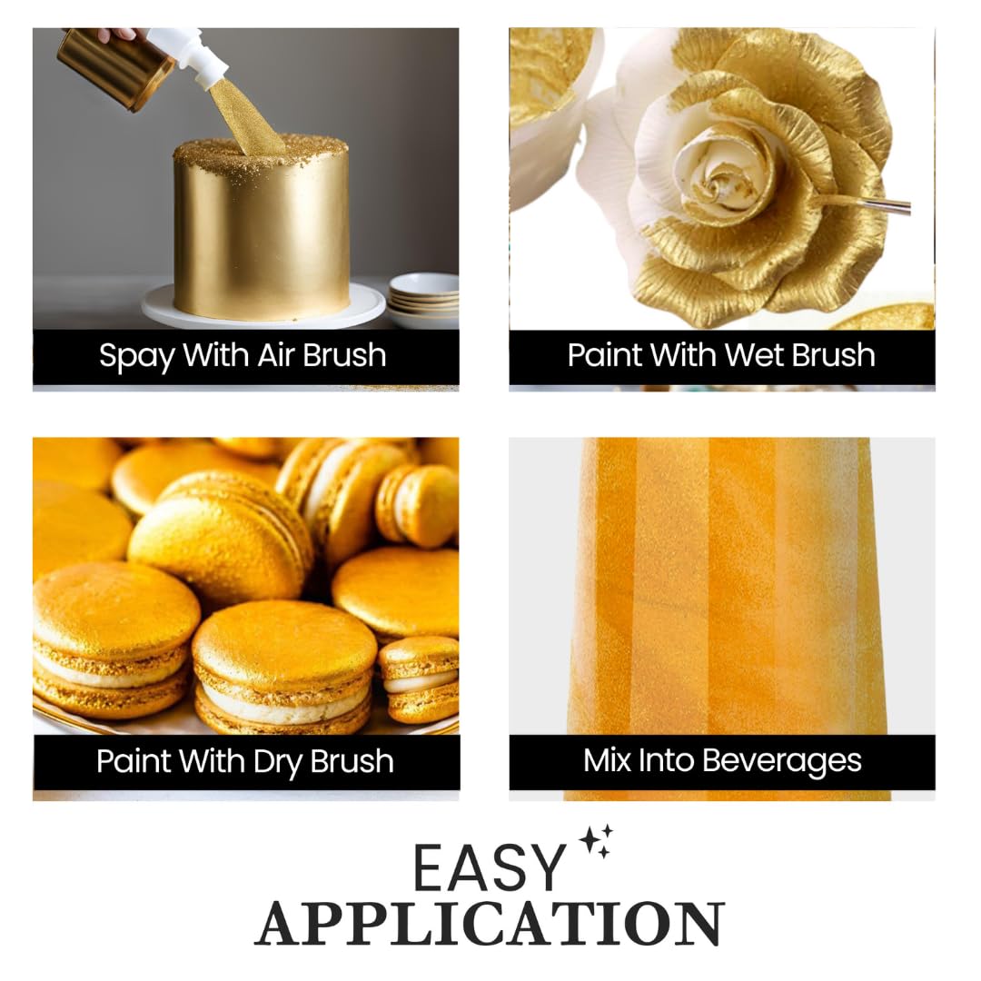 DAZZLE DUST gold glitter adds shimmer to cookies for gourmet look.
