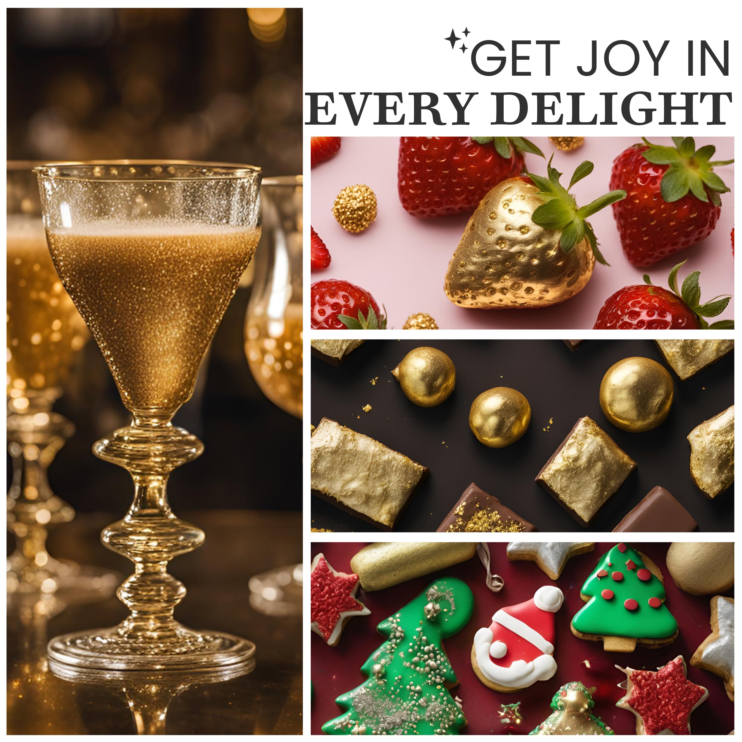 DAZZLE DUST gold glitter can be used as edible paint when dry.