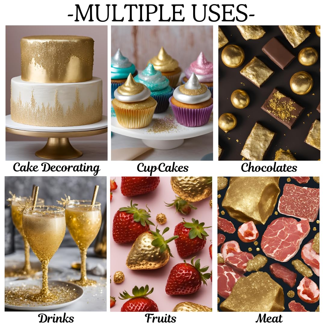 DAZZLE DUST gold glitter provides a luxurious lustre finish for desserts.