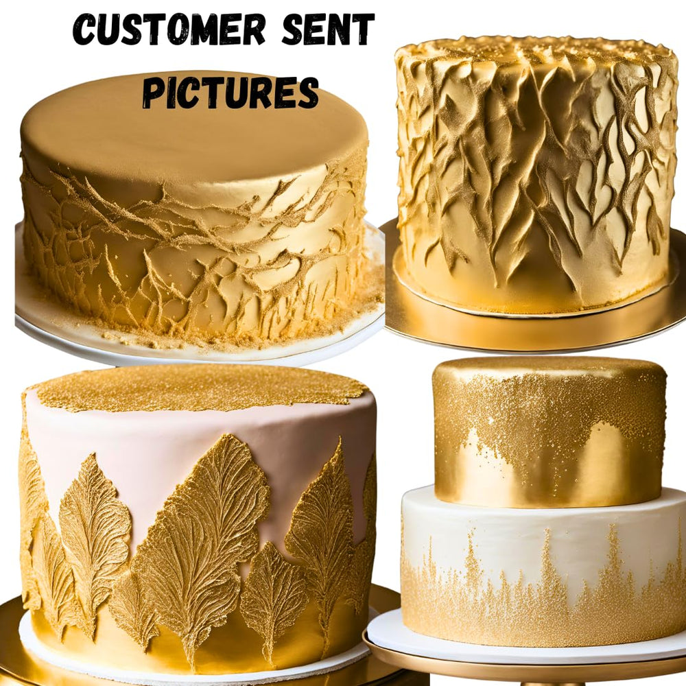 DAZZLE DUST gold vegan glitter powder for versatile decorating.