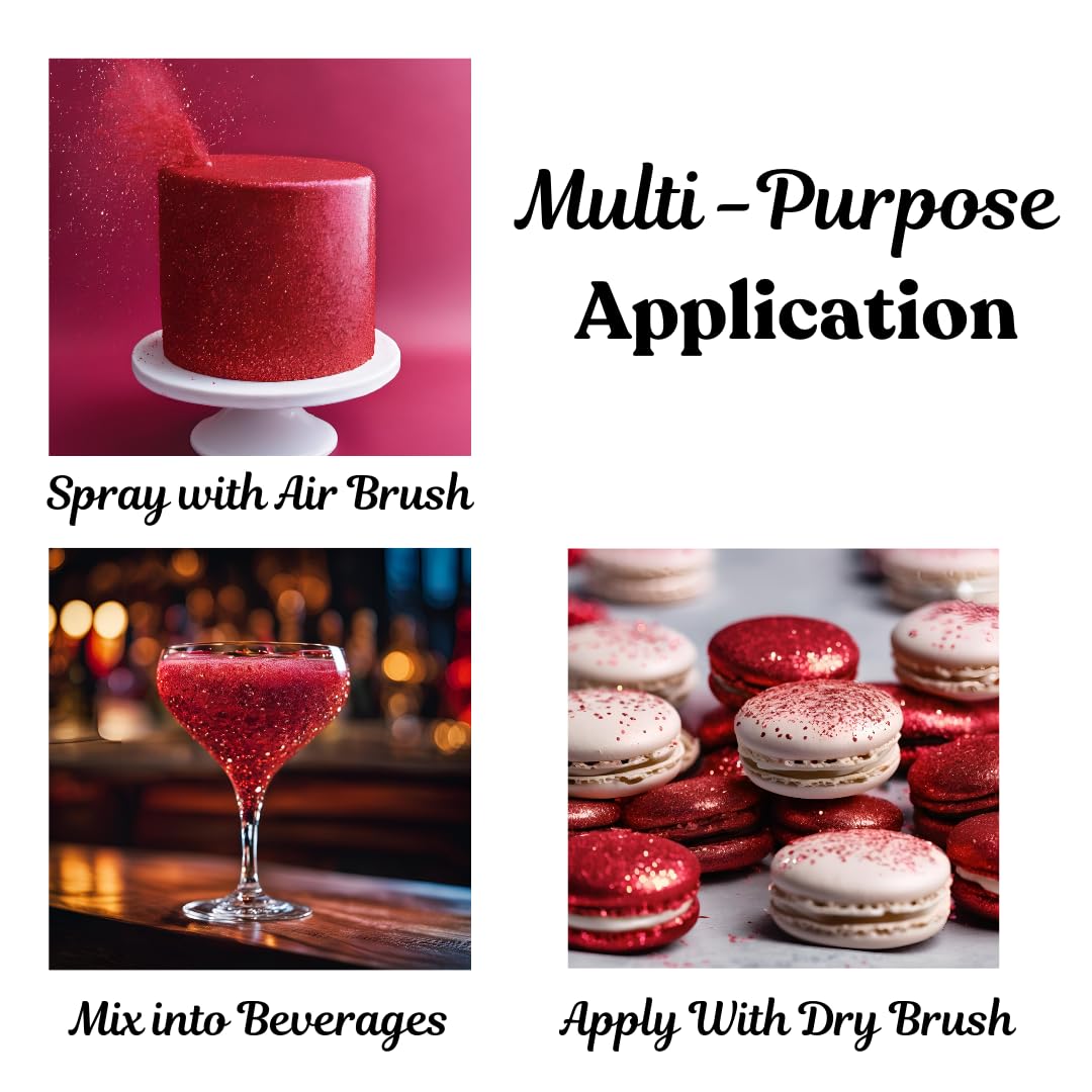 Dazzle Dust red edible glitter decorates cookies with vibrant shine
