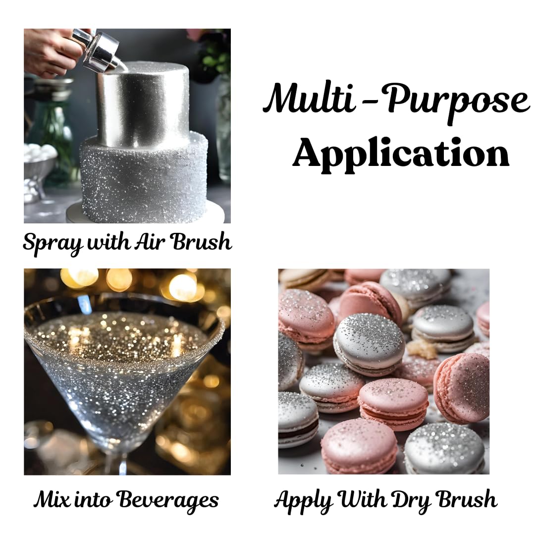 Dazzle Dust Silver cupcake topping adds a dazzling finish