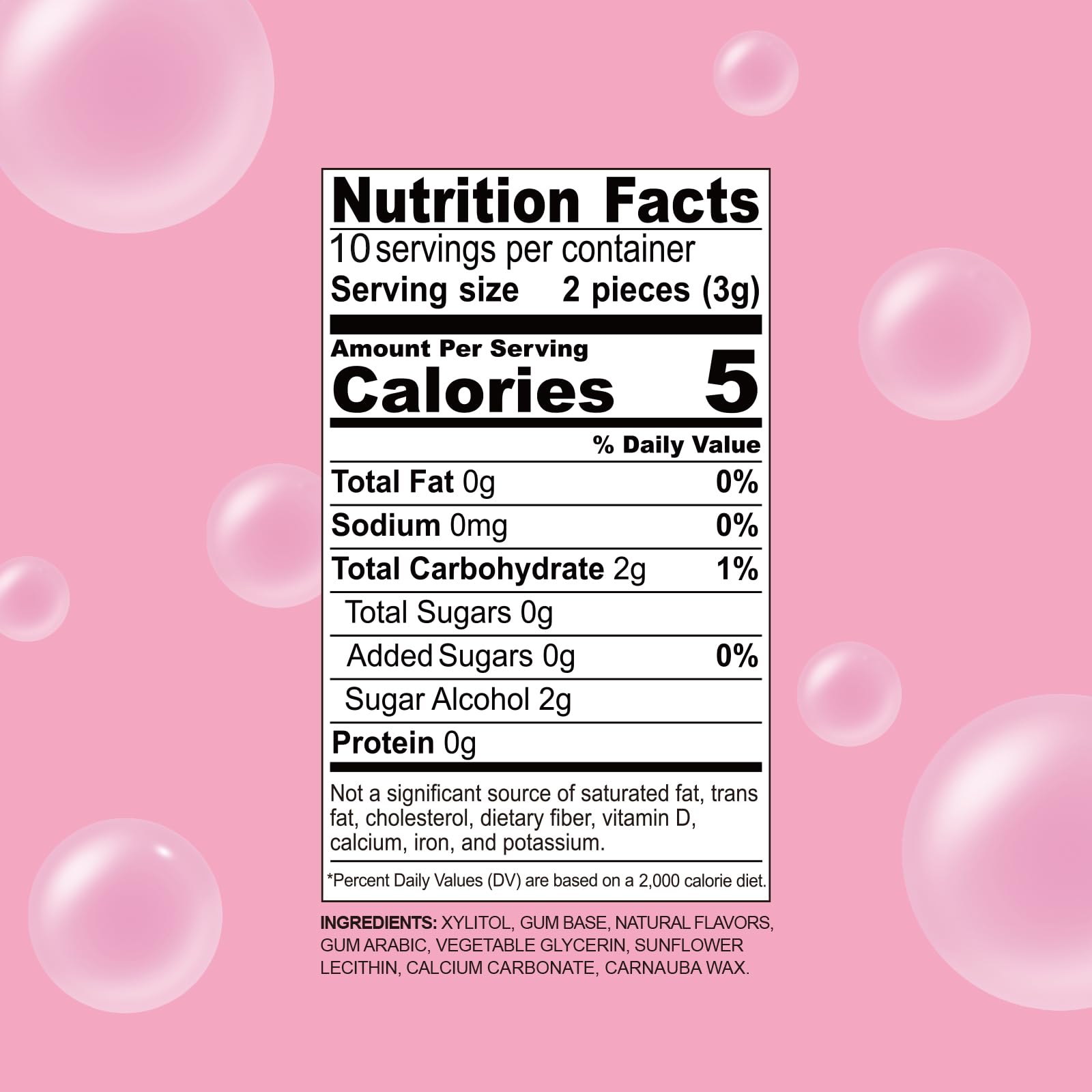 DC24 Daily Care bubblegum gum closeup highlights natural flavor and sugar-free enjoyment