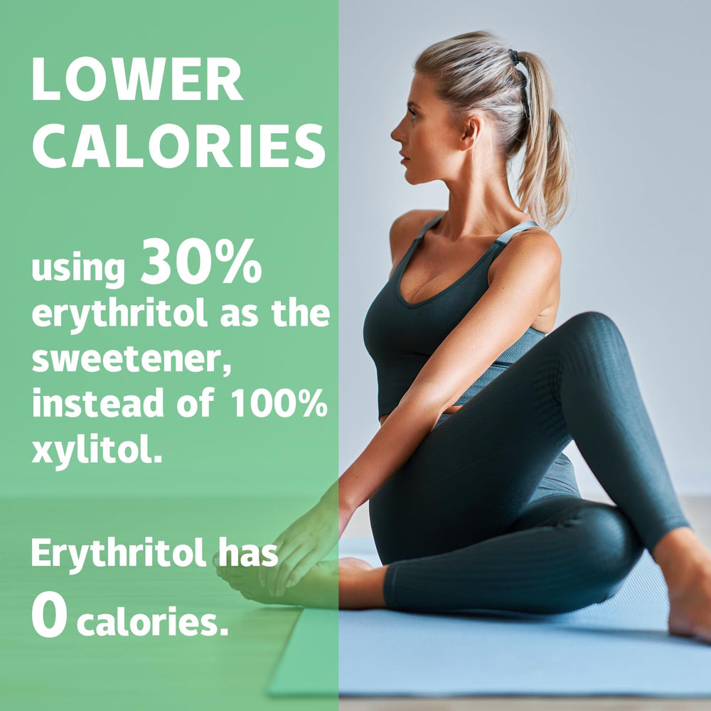 DC24 DAILY CARE mints ingredient mix with xylitol and erythritol highlighted.