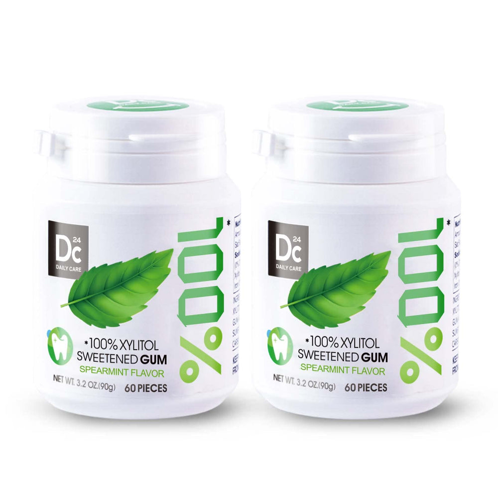 DC24 Daily Care gum pack front showing two-bottle set for on-the-go freshness