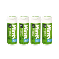 DC24 DAILY CARE xylitol-erythritol mints packaging; four tubes for on-the-go freshness.