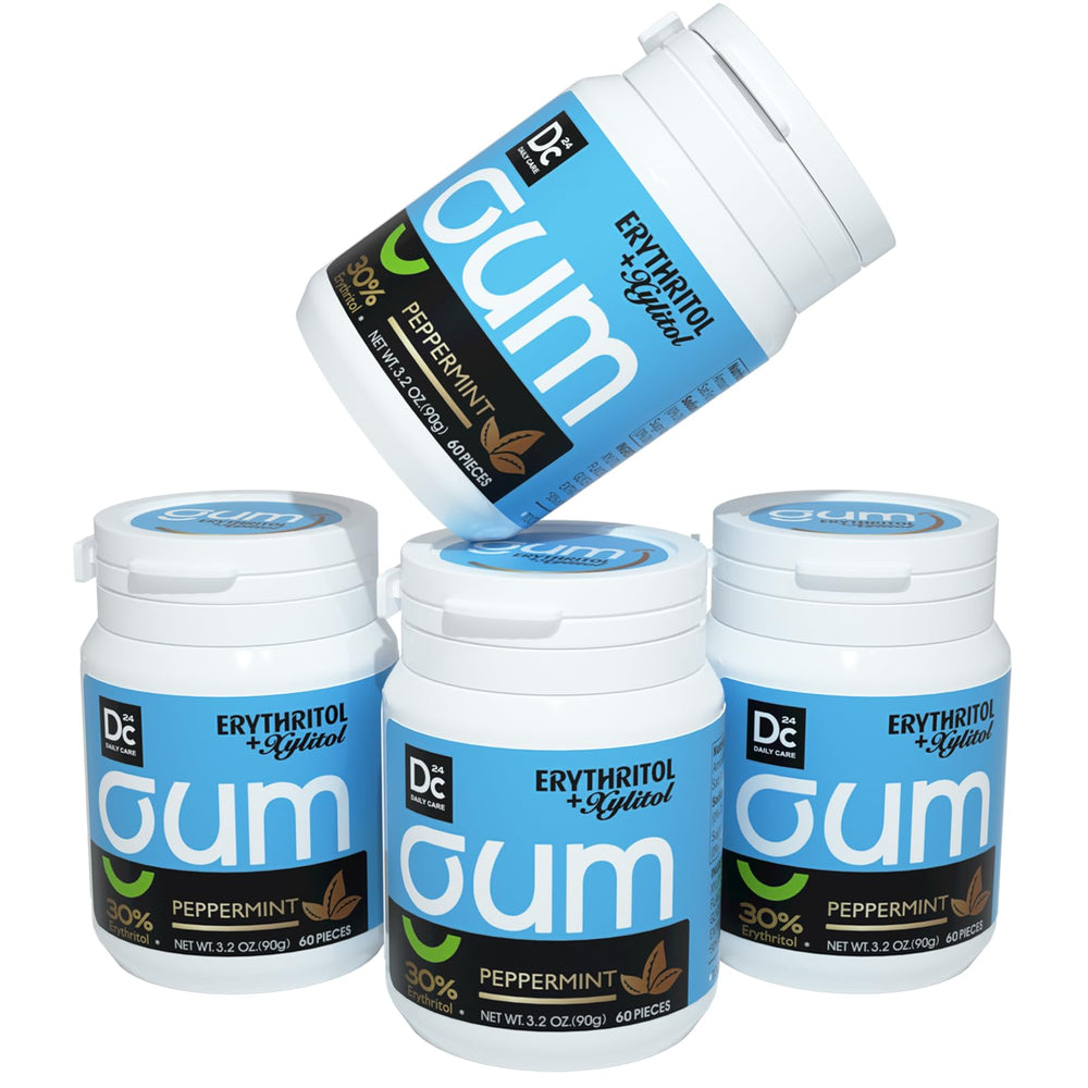 DC24 Daily Care xylitol gum natural peppermint pack for fresh breath