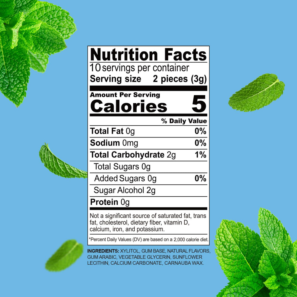 DC24 DAILY CARE xylitol gum piece close-up for dental support