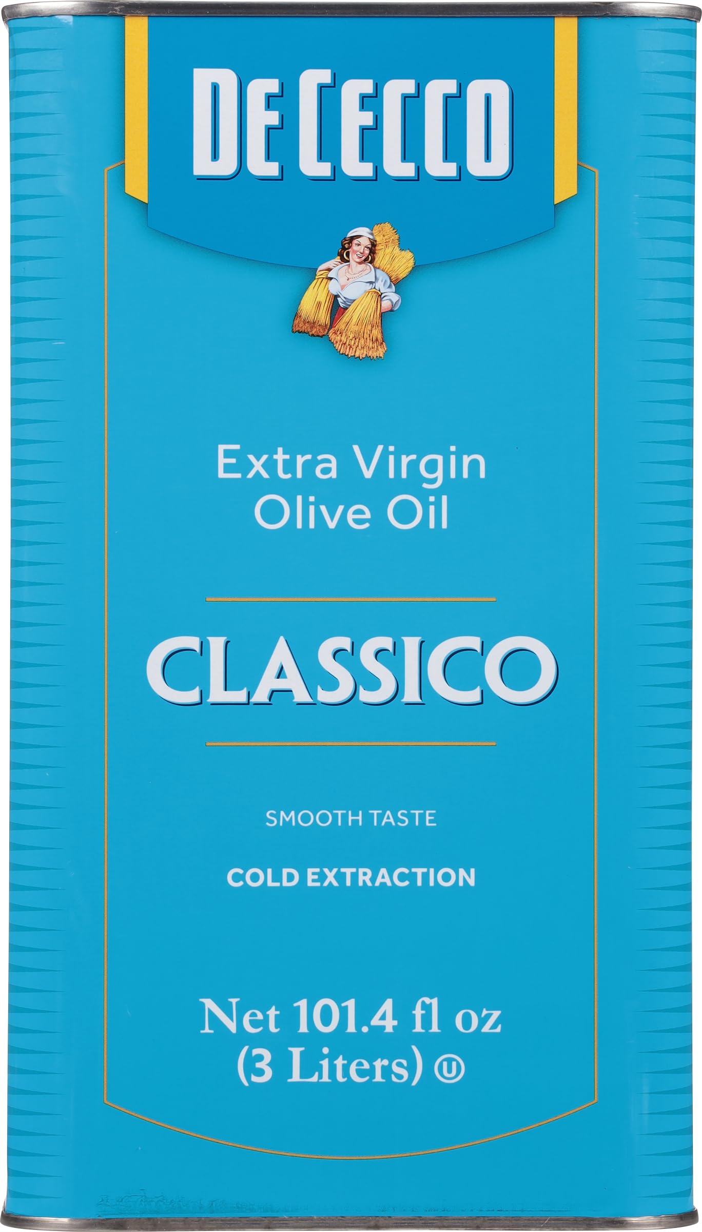 De Cecco Classico olive oil bottle pour, ideal for everyday cooking.