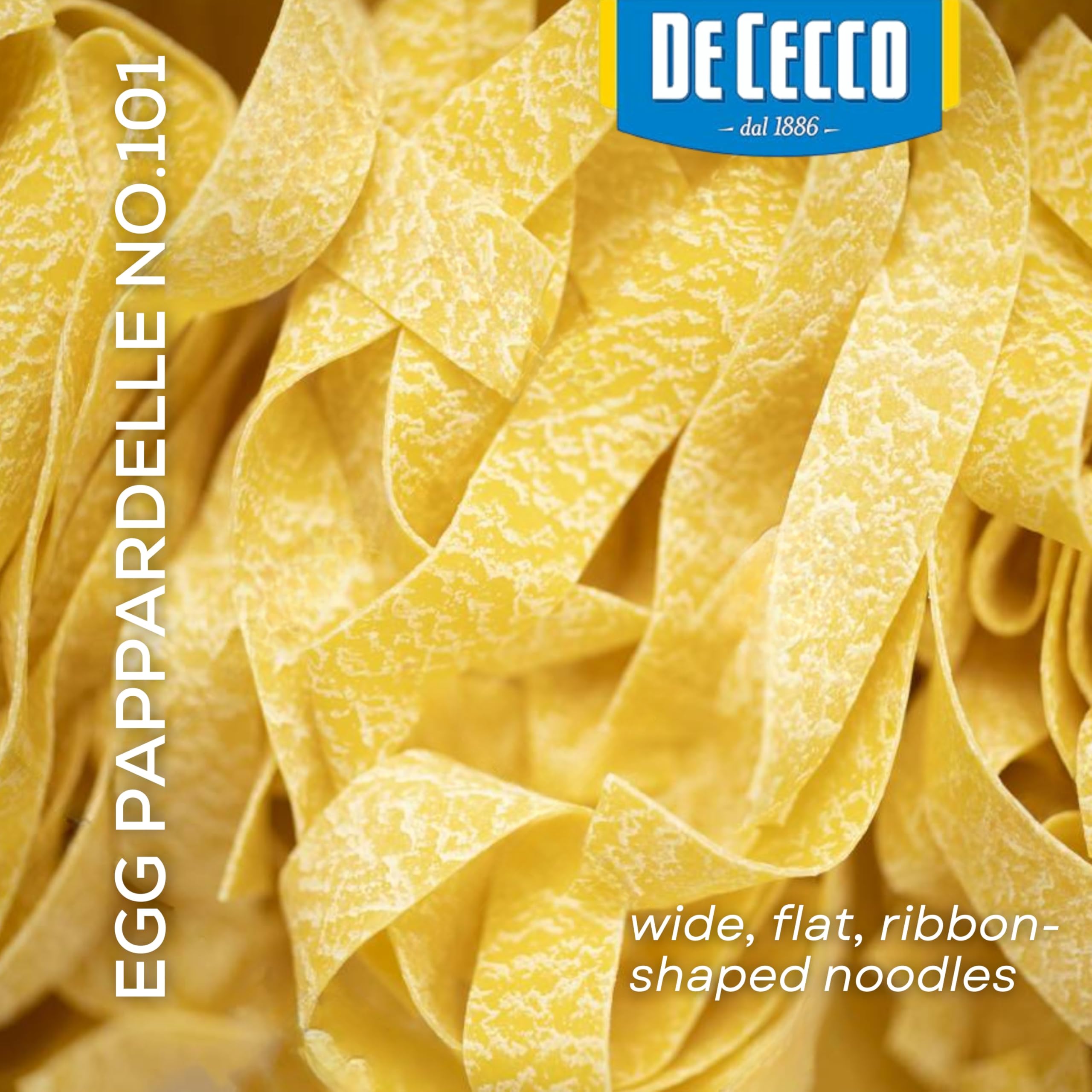De Cecco durum wheat pasta with cage-free eggs delivers a rich, smooth bite.