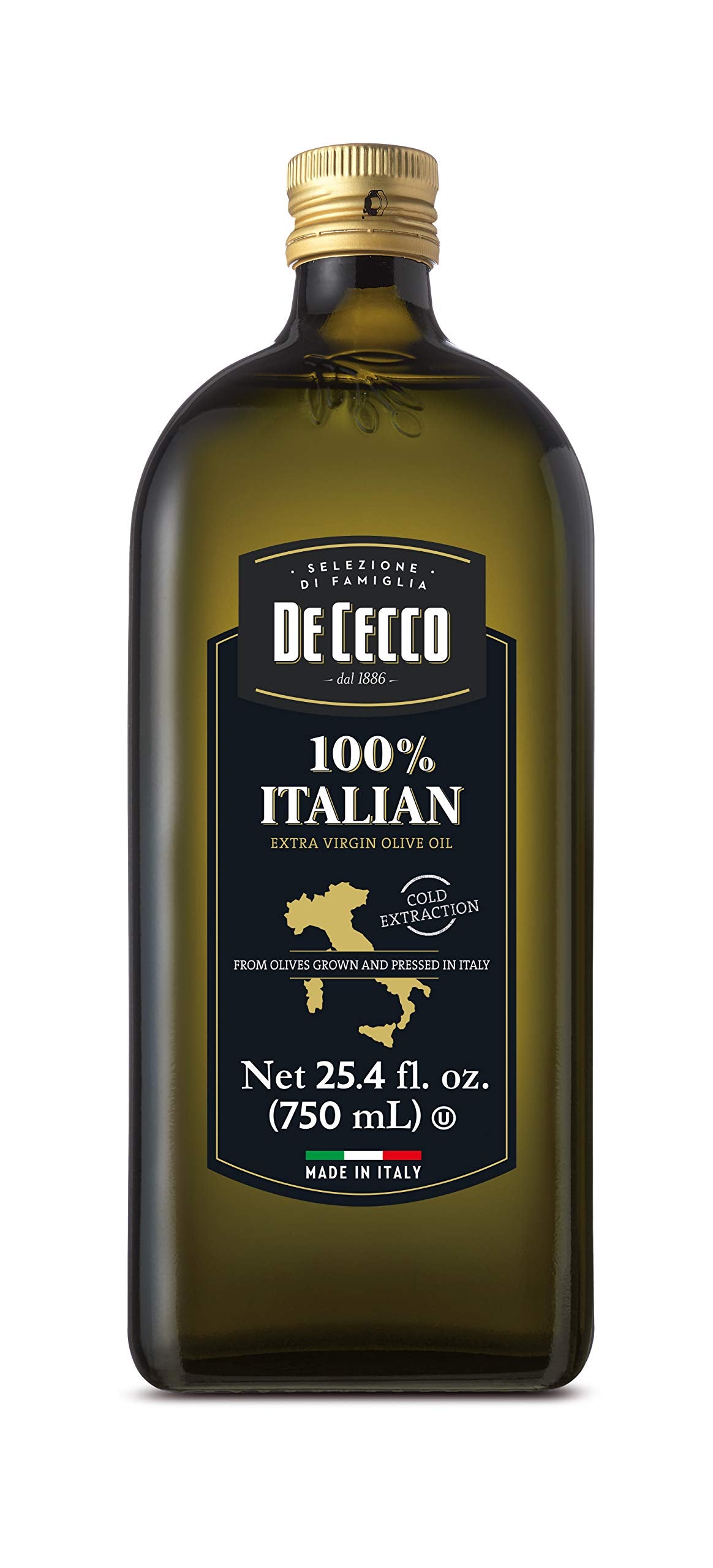 De Cecco Extra Virgin Olive Oil bottle highlighting rich Italian aroma for roasting and grilling