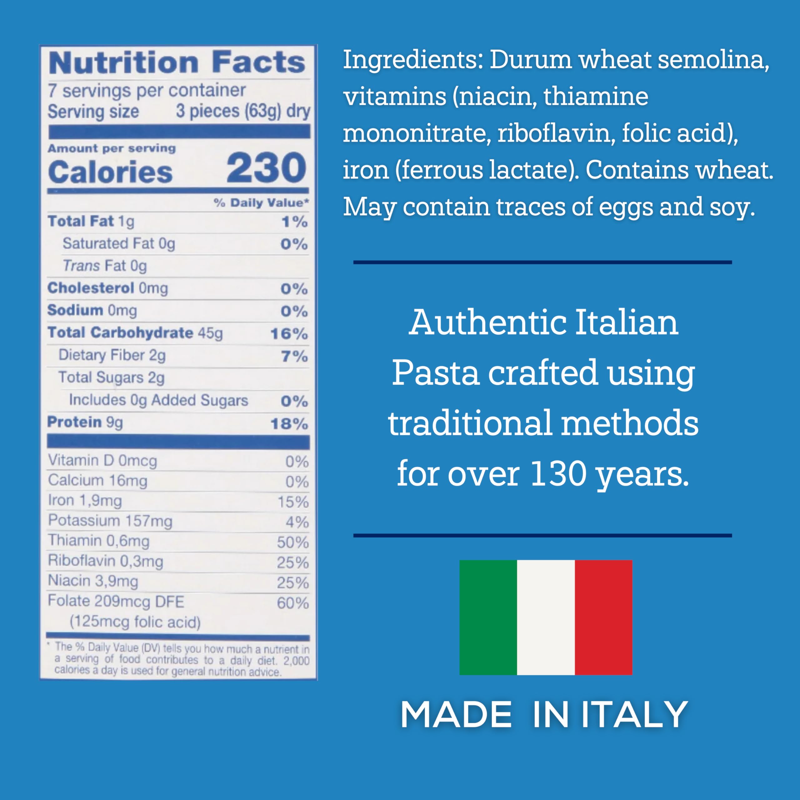 De Cecco Lasagne No.1 durum wheat pasta forms sturdy sheets for layering.
