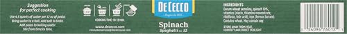 De Cecco Spinach Spaghetti No.12 plated dish with emerald strands, great for family dinners