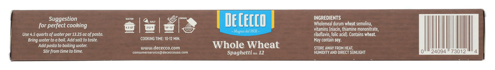 De Cecco Whole Wheat Spaghetti kitchen setup hints at versatile cooking ideas.