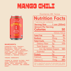 De La Calle Organic Mango Chili Tepache pour over ice for a refreshing chill.