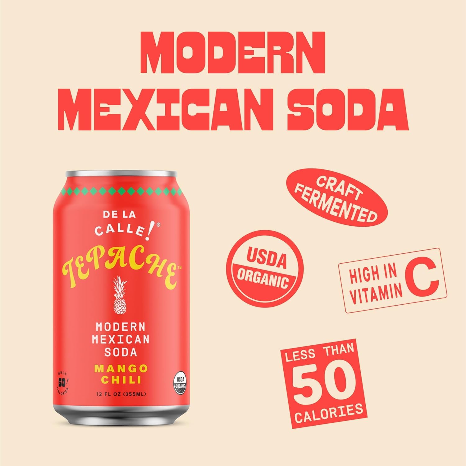 De La Calle Tepache Mixta Pack variety cans emphasizing organic ingredients for a wholesome choice