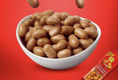 De La Rosa Japanese Peanuts six-pockets display highlights convenient serving.