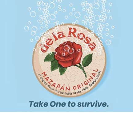 De la Rosa mazapan box packaging shown for gift-ready presentation.
