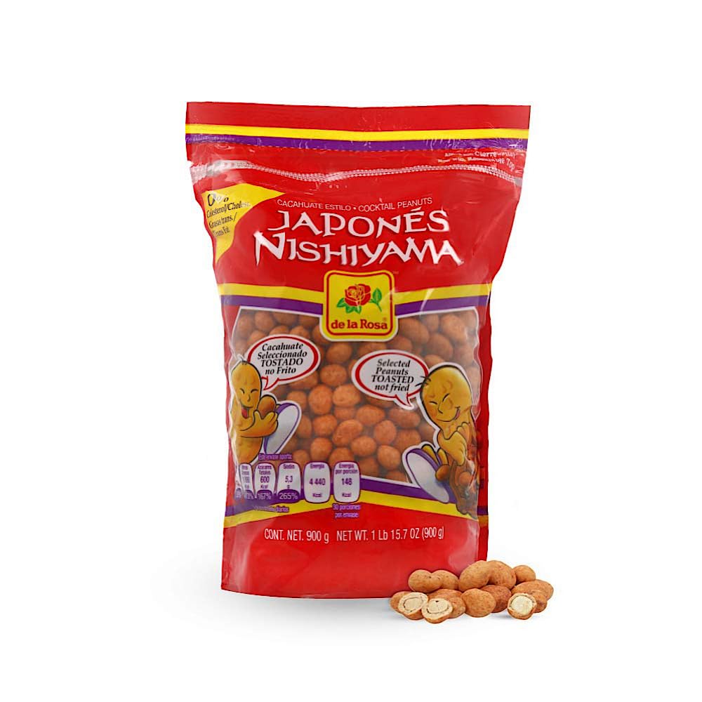 De la Rosa Nishimaya Japanese-style peanuts in a ziplock bag for freshness and convenience