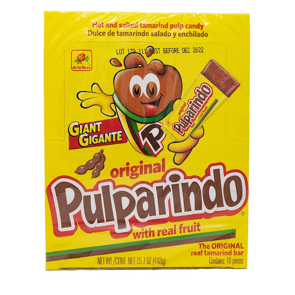 De la Rosa Pulparindo giant original pack display emphasizes party-friendly size.