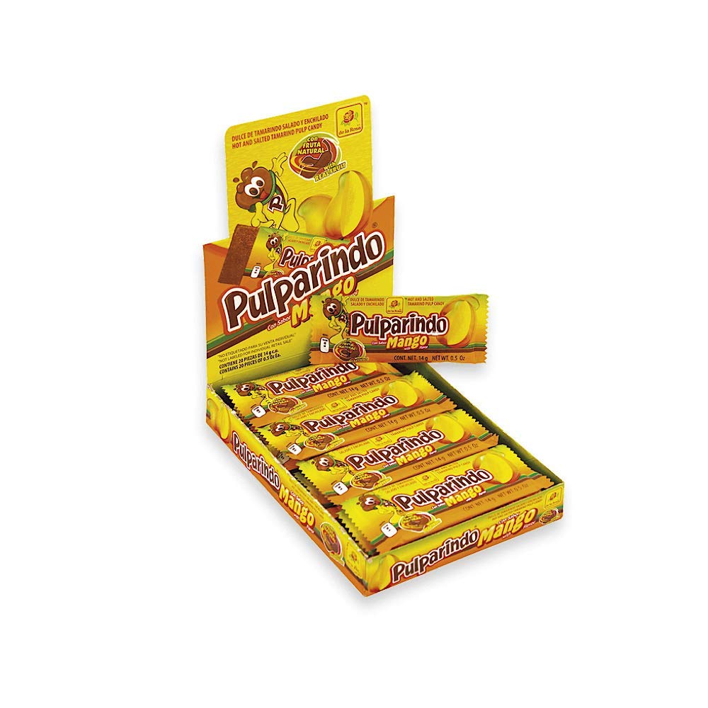 De la Rosa Pulparindo Mango 20-pack candy, on-the-go snack for sharing with friends