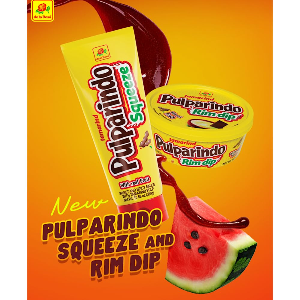 De la Rosa Pulparindo Rim Dip mango tamarind enhances fruit snacks