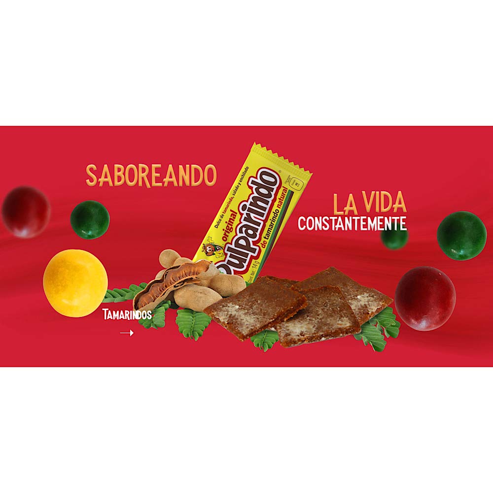 De la Rosa Pulparindo close-up, tangy tamarind candy for satisfying snacking.
