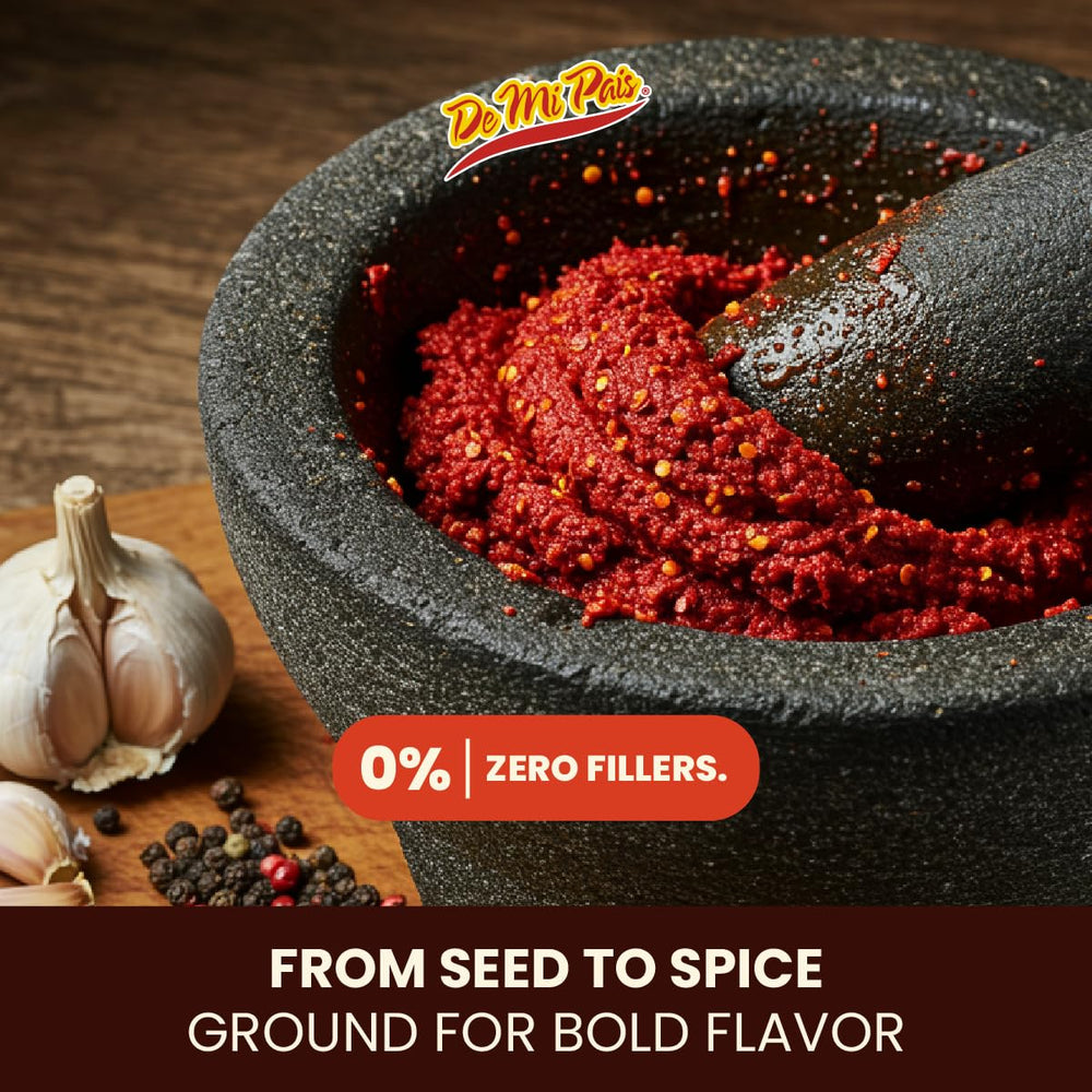 De Mi Pais annatto paste in a sauce, enhancing color and depth of rice dishes.