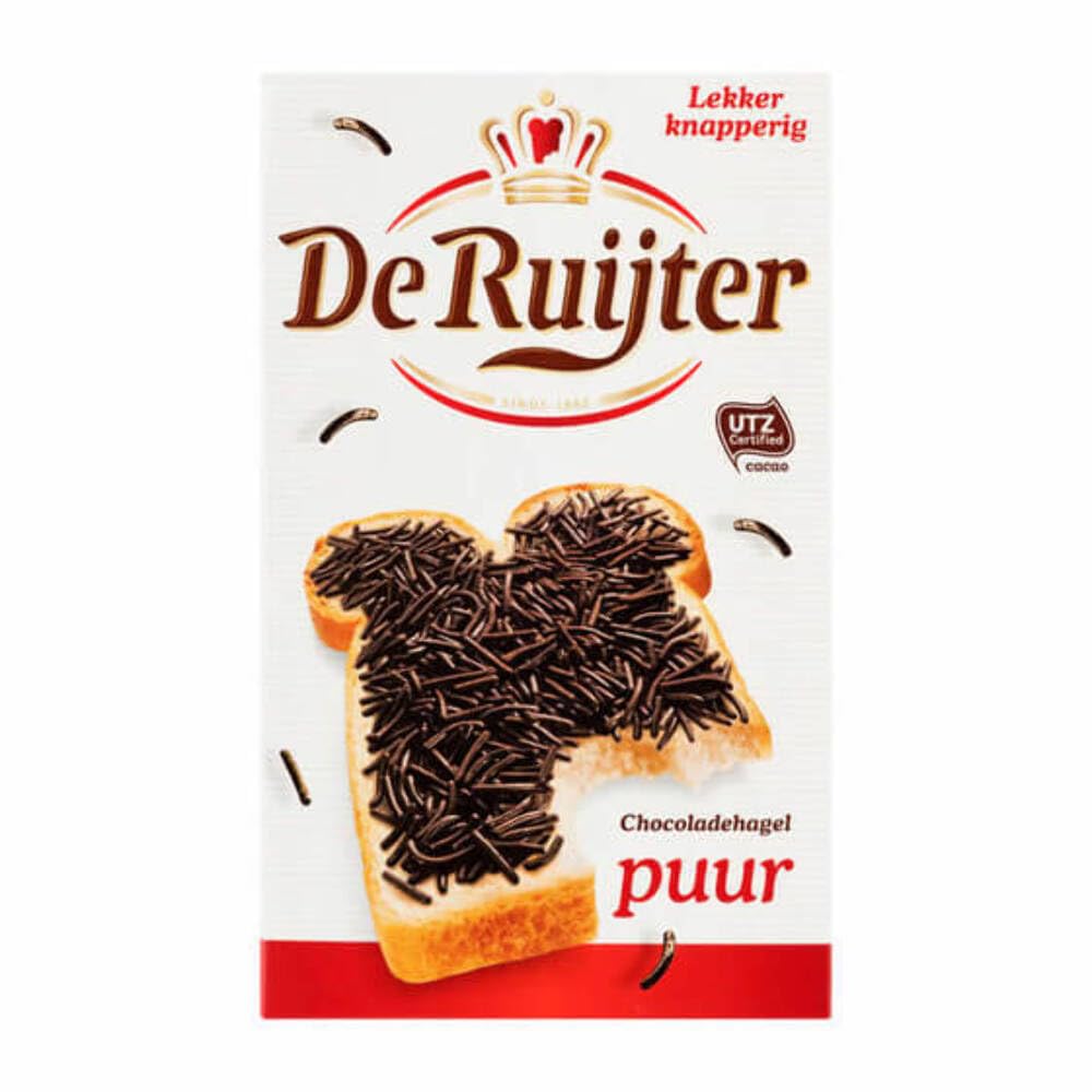 De Ruijter dark chocolate sprinkles decorate desserts with rich cocoa flavor