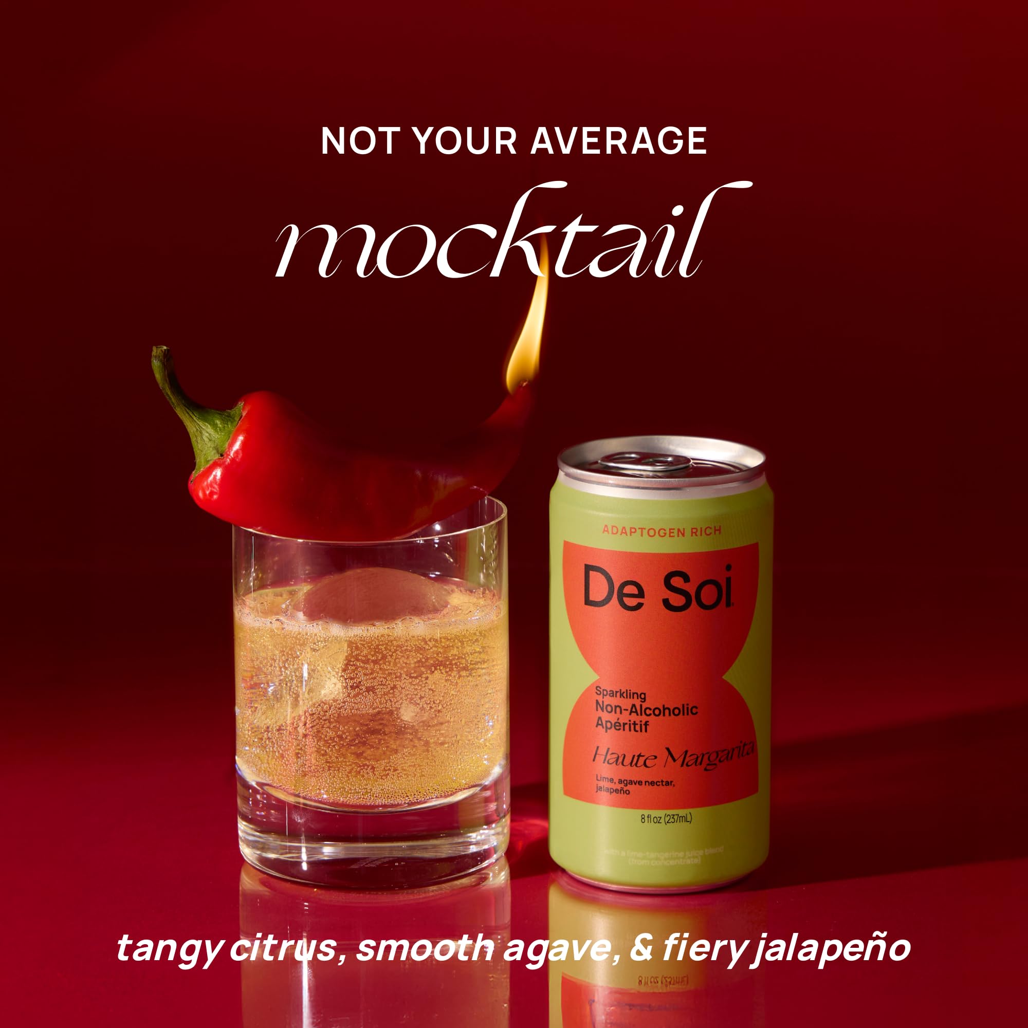 De Soi Haute Margarita bottle front, premium non-alcoholic option.