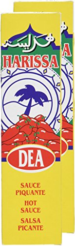 Dea Harissa served with couscous suggests versatile spice use.