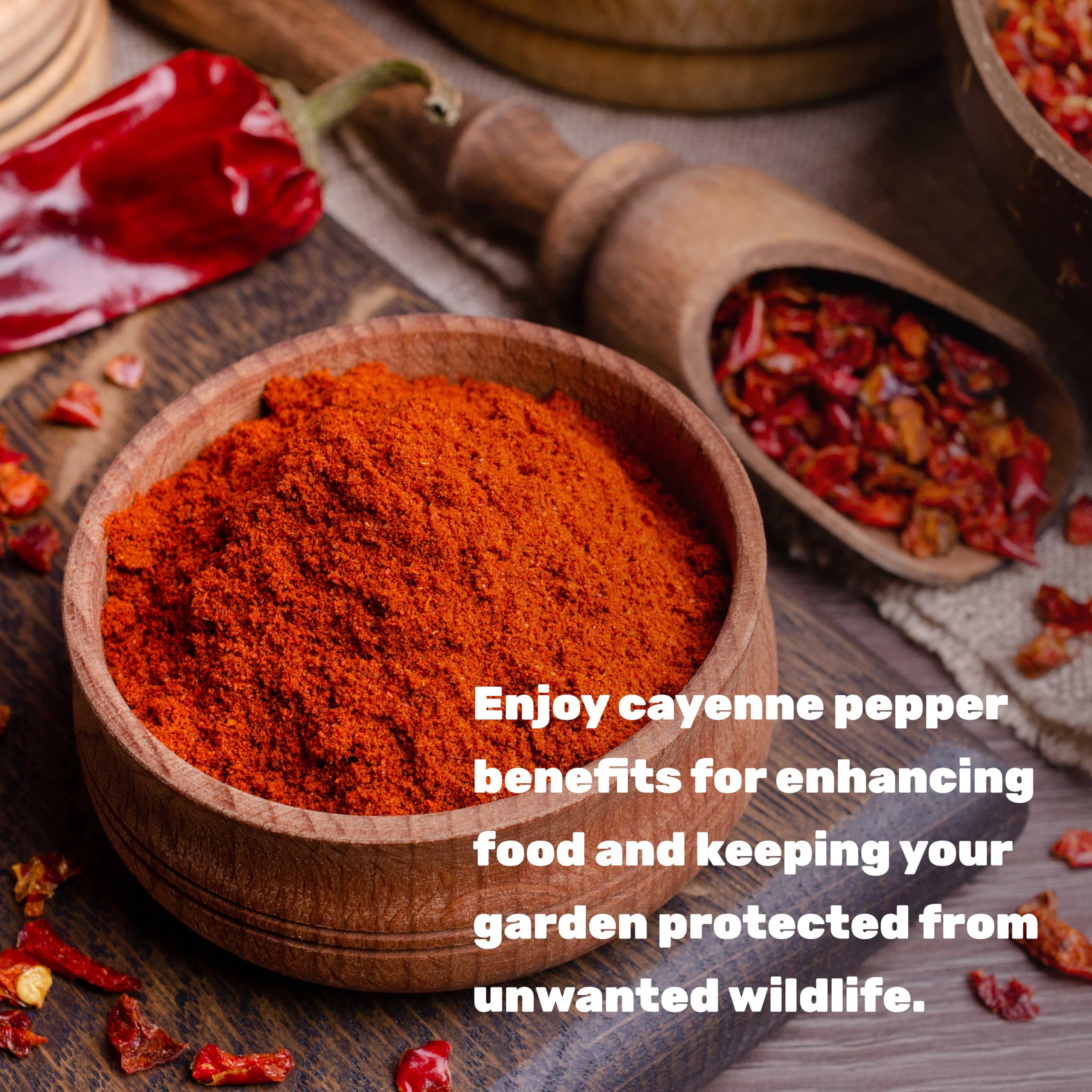 Deal Supplement cayenne pepper powder ideal for marinades, rubs, and sauces.