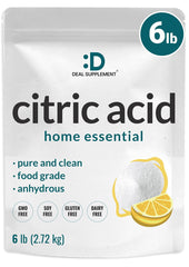 DEAL SUPPLEMENT Citric Acid 6lb bulk pouch for versatile kitchen and cleaning uses
