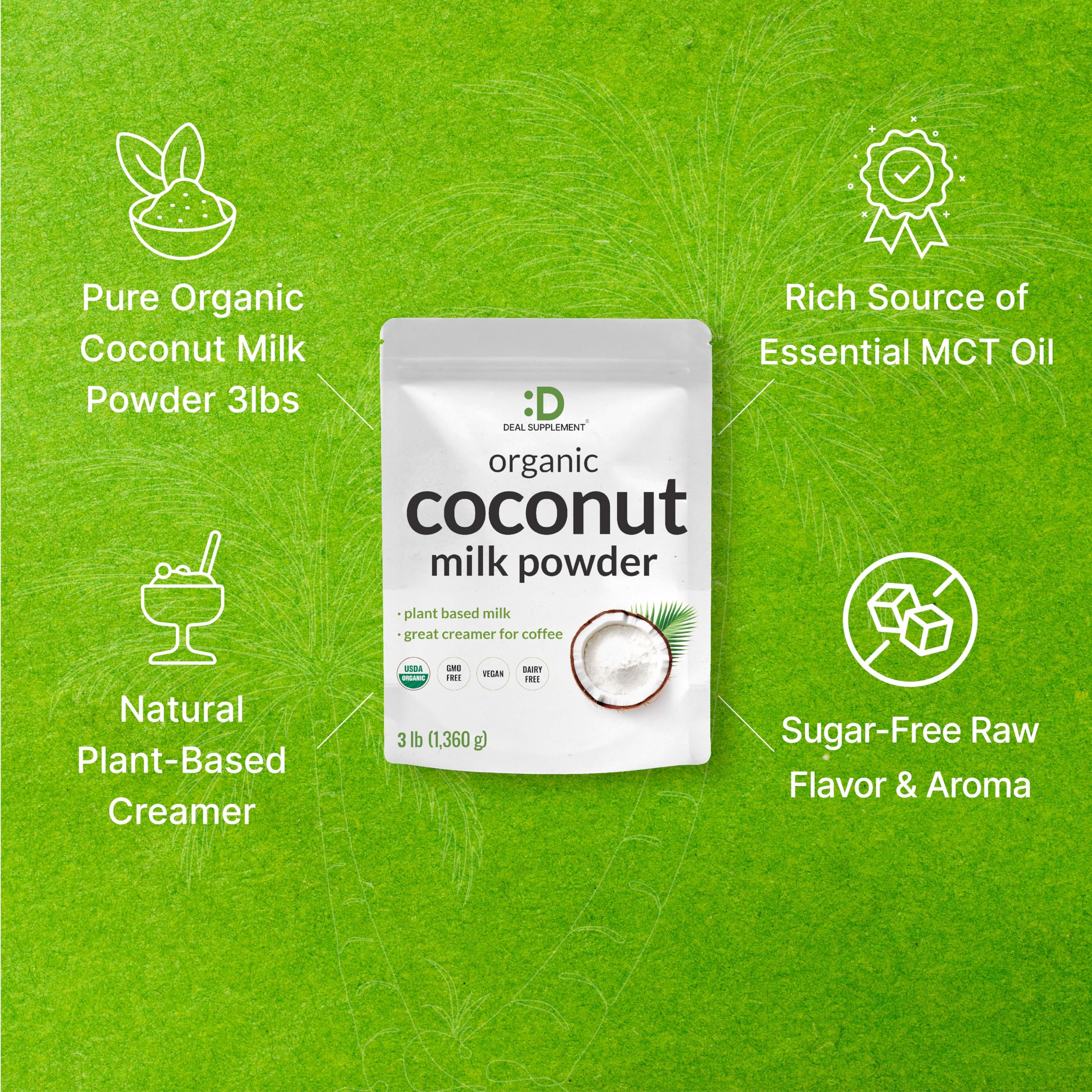 DEAL SUPPLEMENT Coffee cup with coconut milk powder for creamy drink