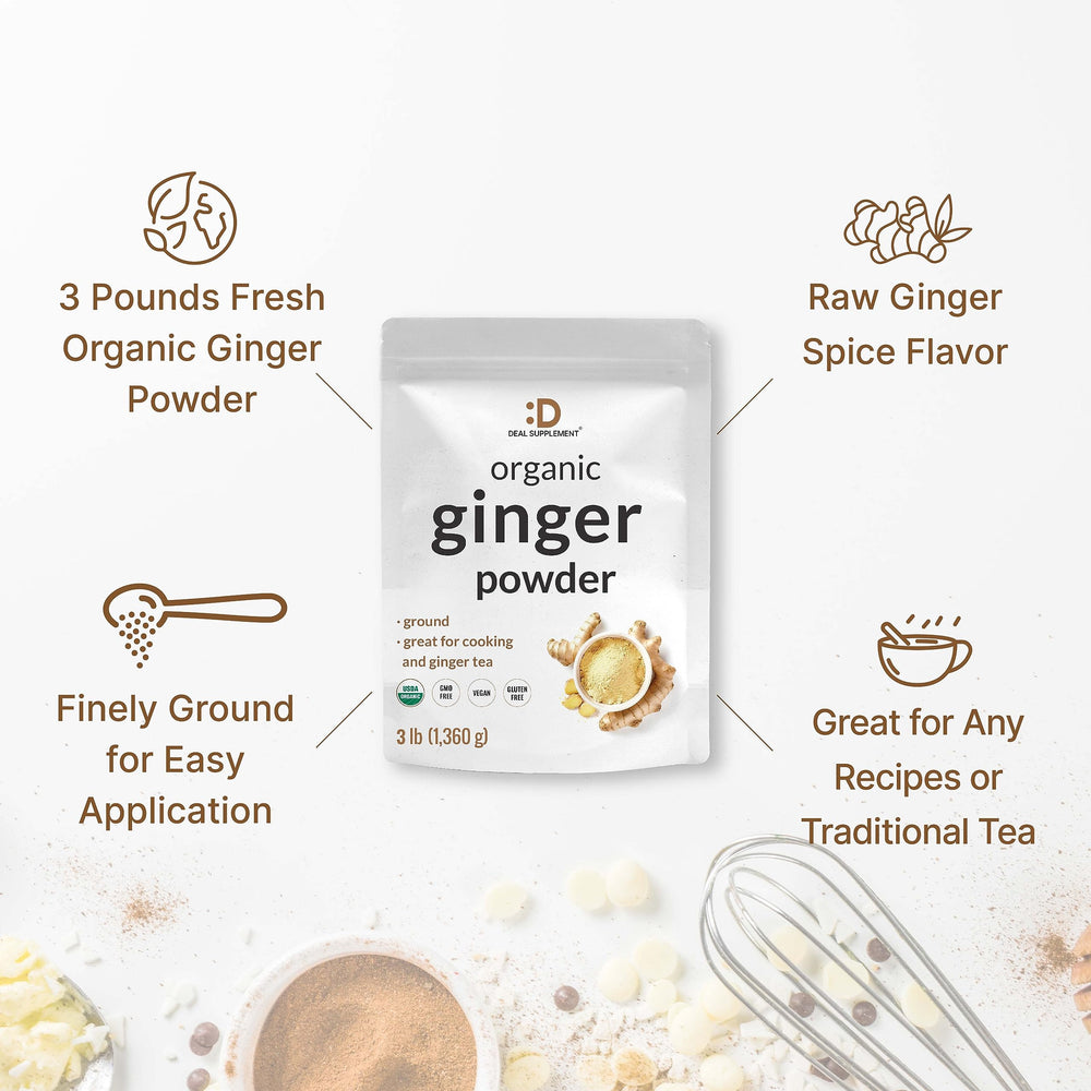 DEAL SUPPLEMENT ginger powder tea mix ready to infuse warm beverages.