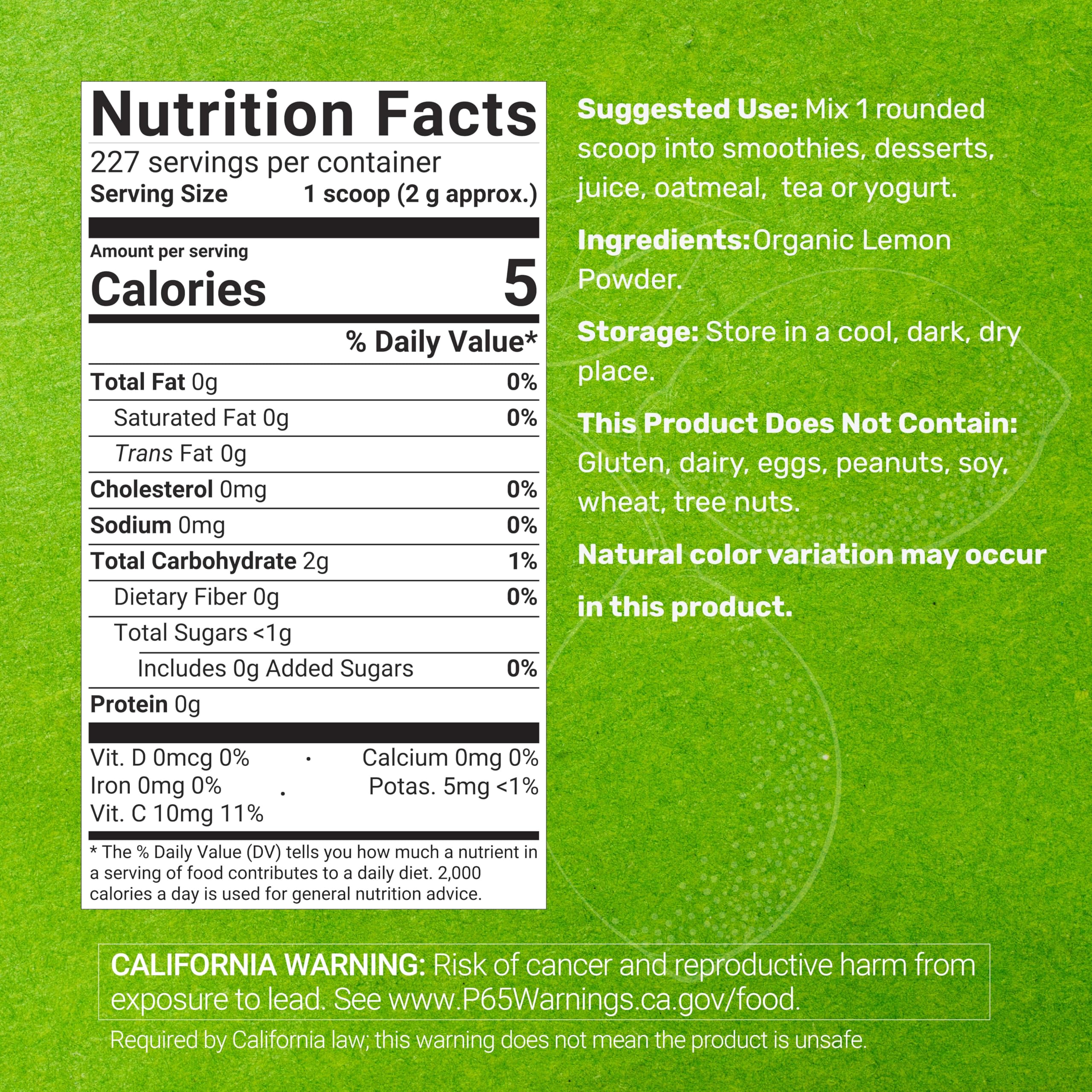DEAL SUPPLEMENT Organic Lemon Powder being poured highlights convenient citrus flavor for drinks.